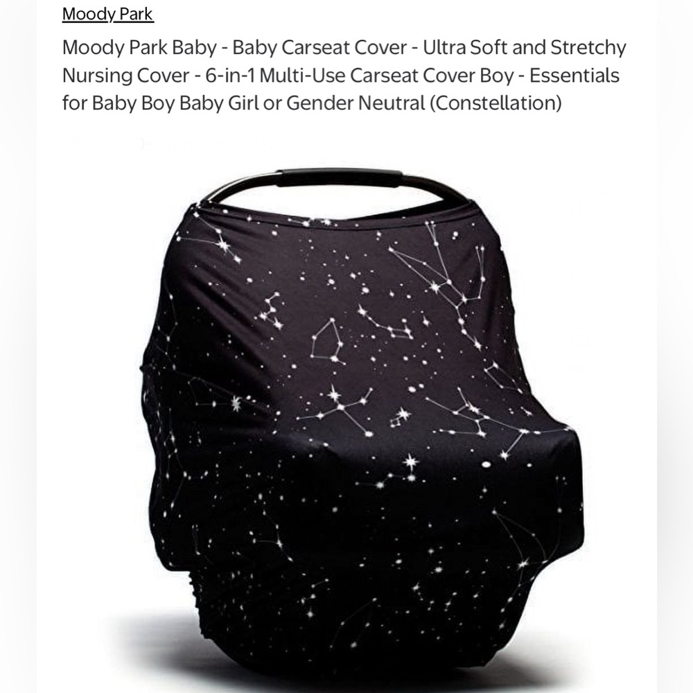 Baby Nursing Cover Car Seat Canopy unisex star constellation Moody Park ✨